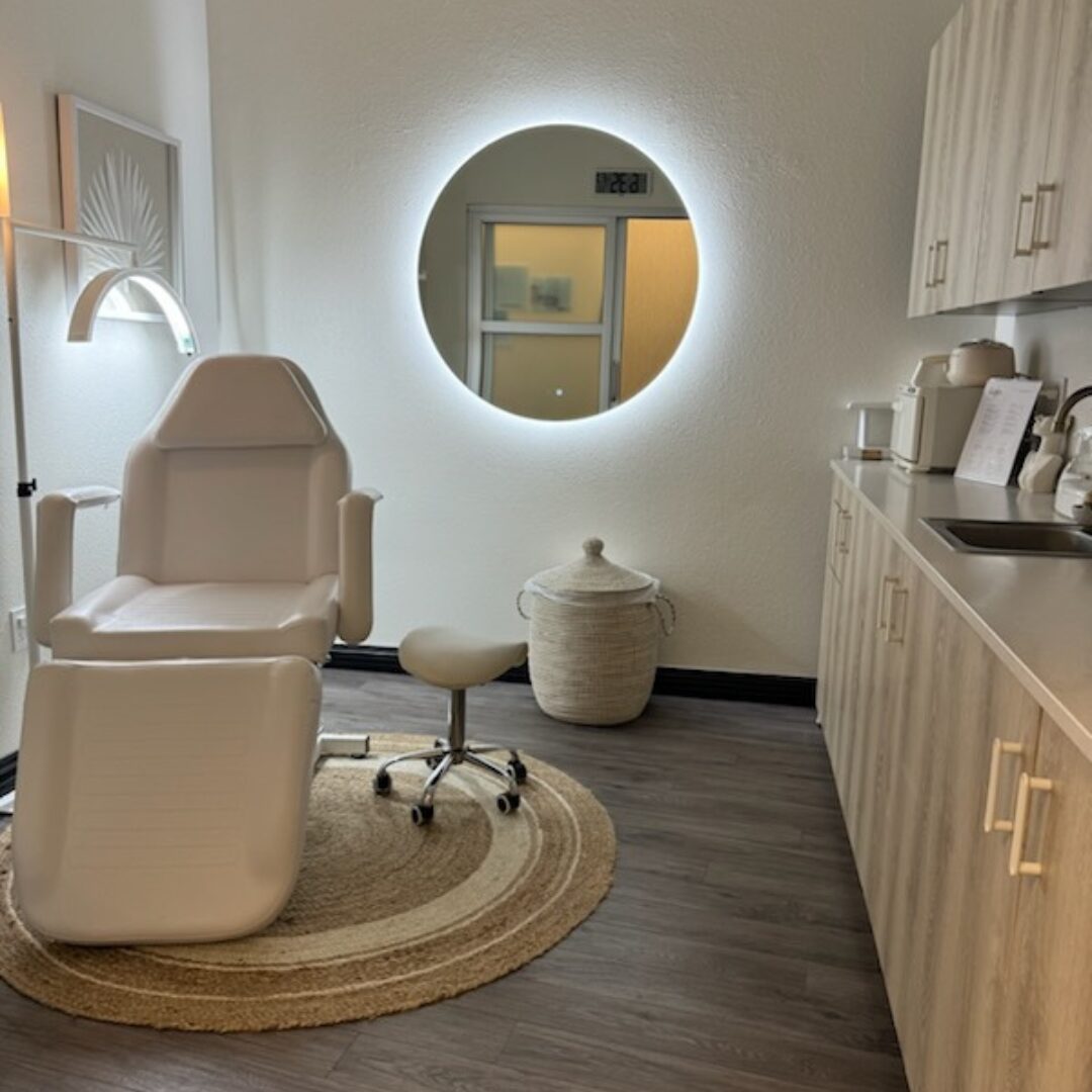 Lujo Aesthetics facial spa treatment room in Plymouth MN